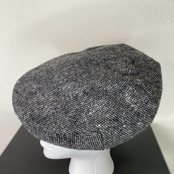 Glen Eske Donegal Ireland Tweed Gray Pure Wool Newsboy Hat Cap Sz Large - Picture 5 of 14